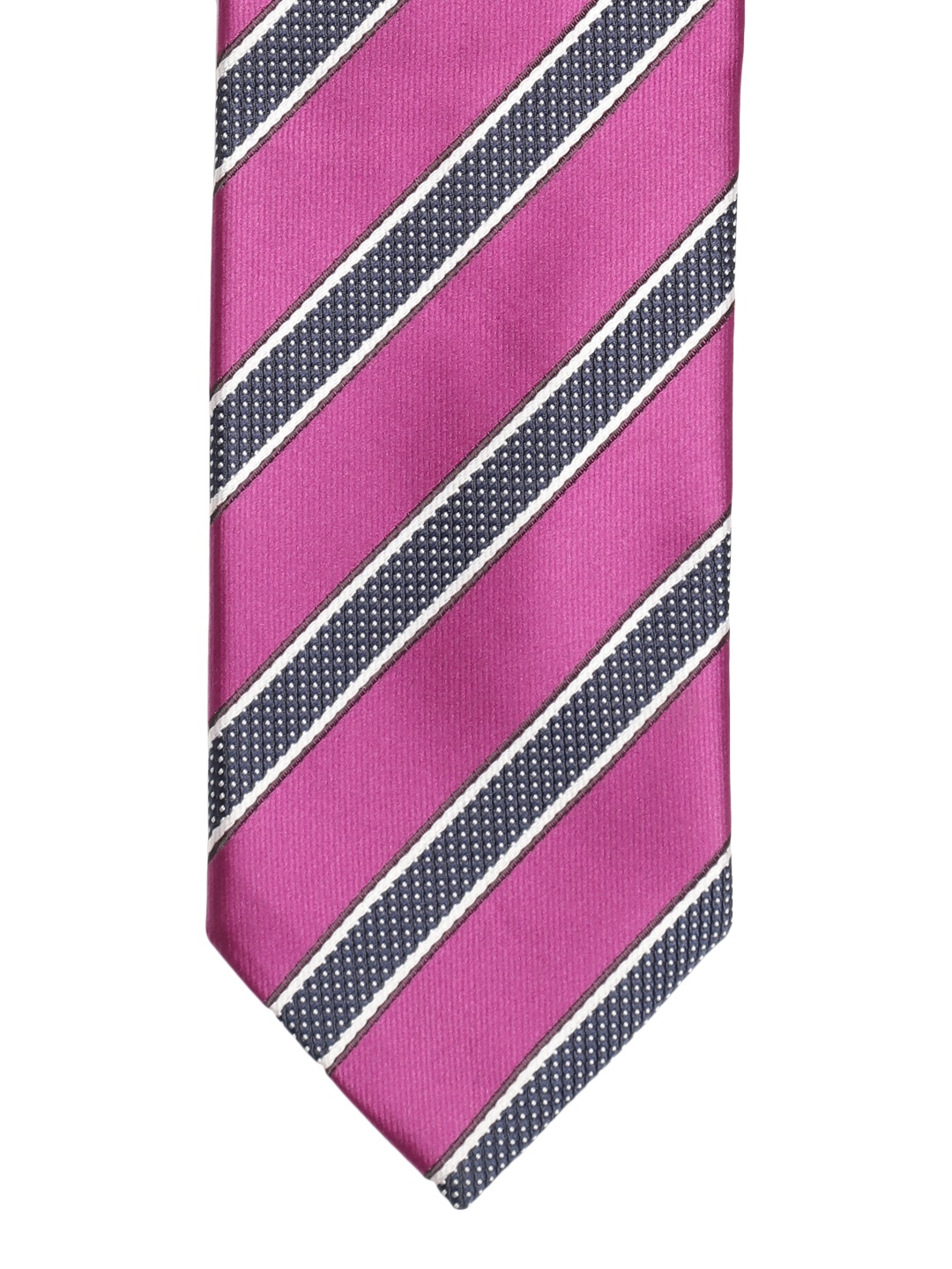 

Lino Perros Magenta & Black Striped Broad Tie