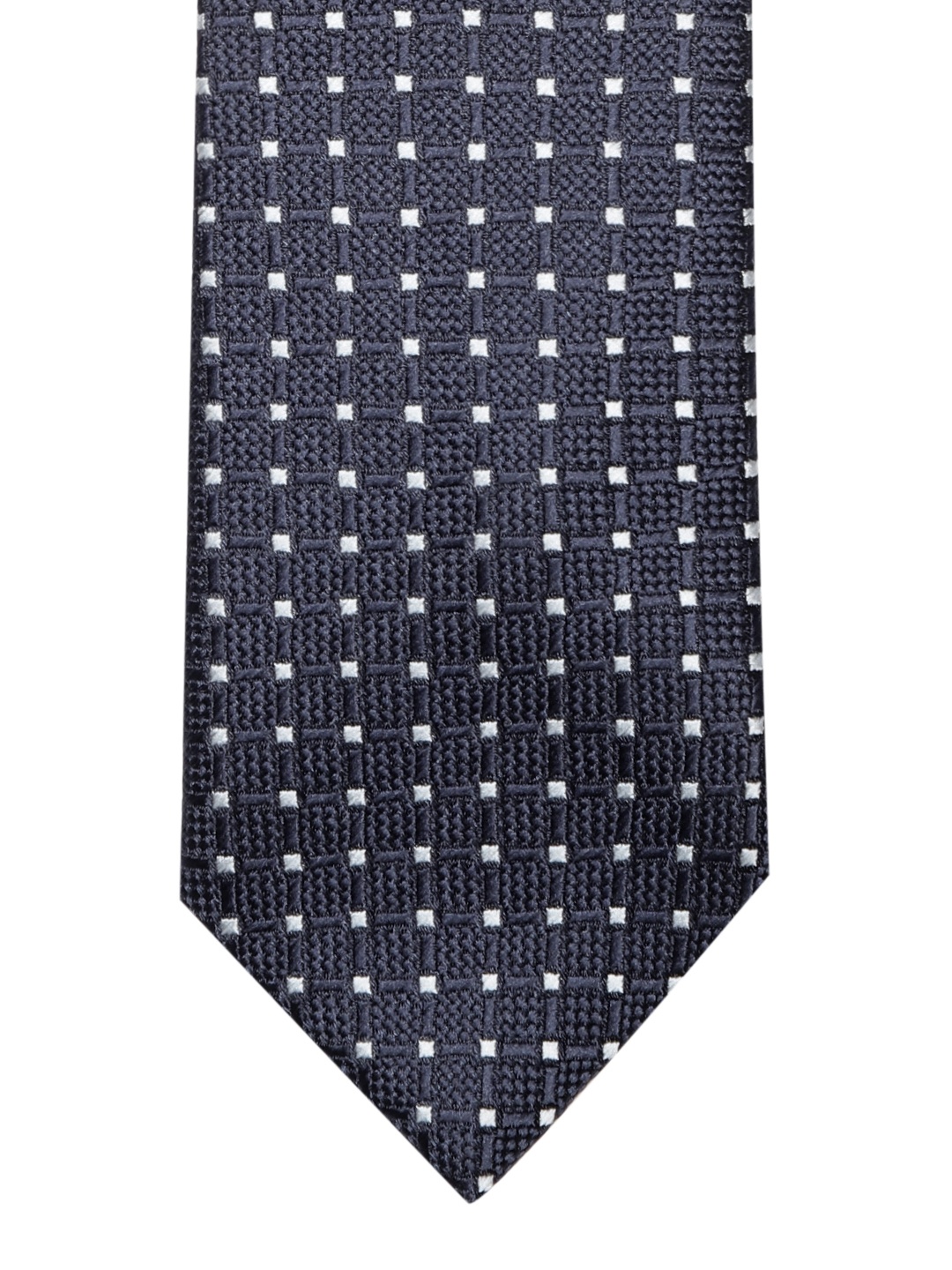 

Lino Perros Navy Blue & White Woven Design Broad Tie