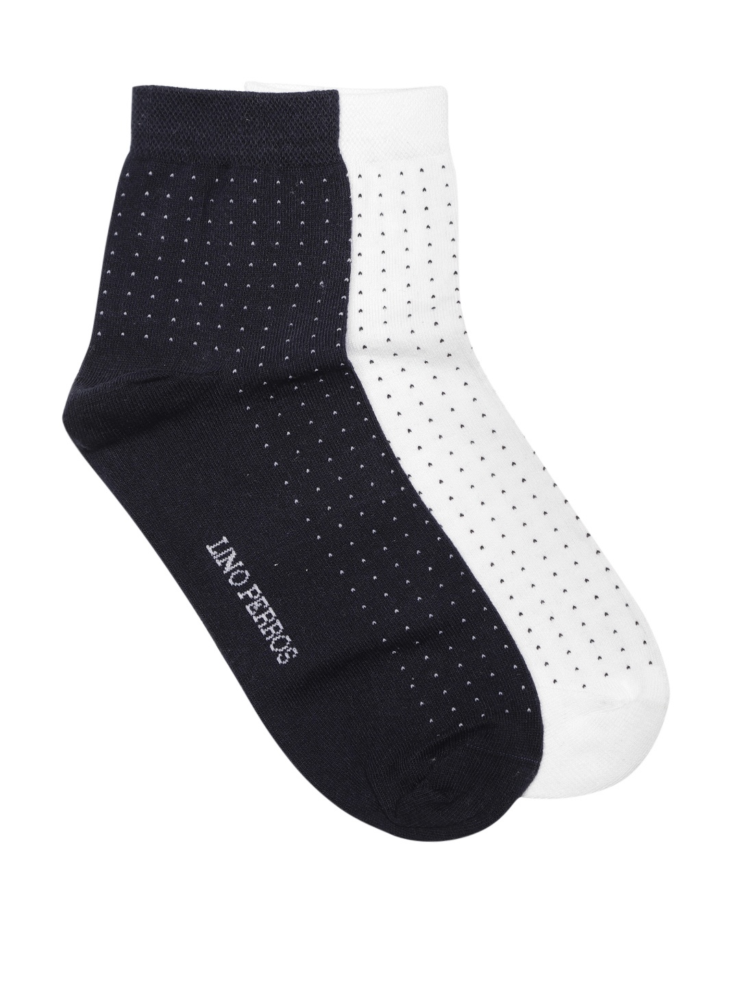 

Lino Perros Men Pack of 2 Patterned Ankle Length Socks, White