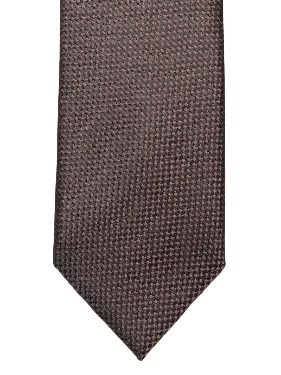 

Lino Perros Coffee Brown Woven Design Broad Tie