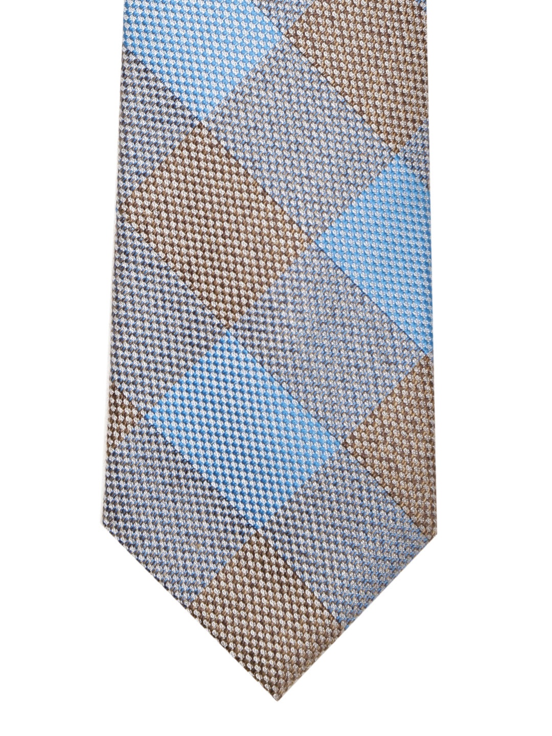 

Lino Perros Blue & Brown Checked Broad Tie