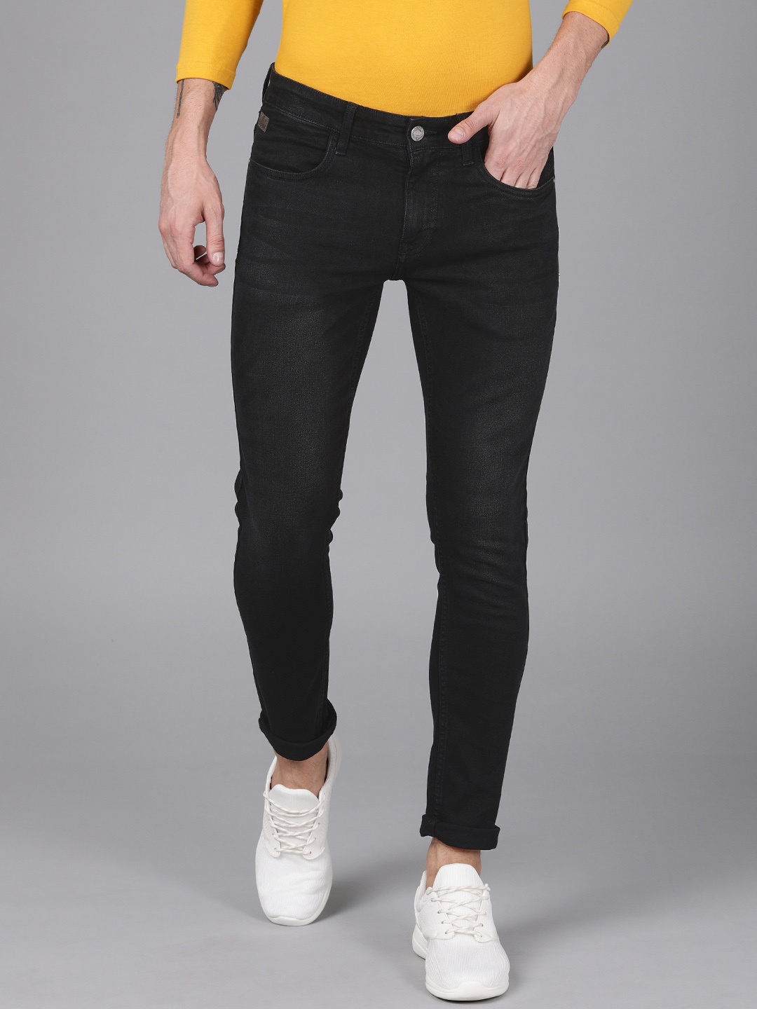 

WROGN Men Black Slim Fit Mid-Rise Clean Look Jeans