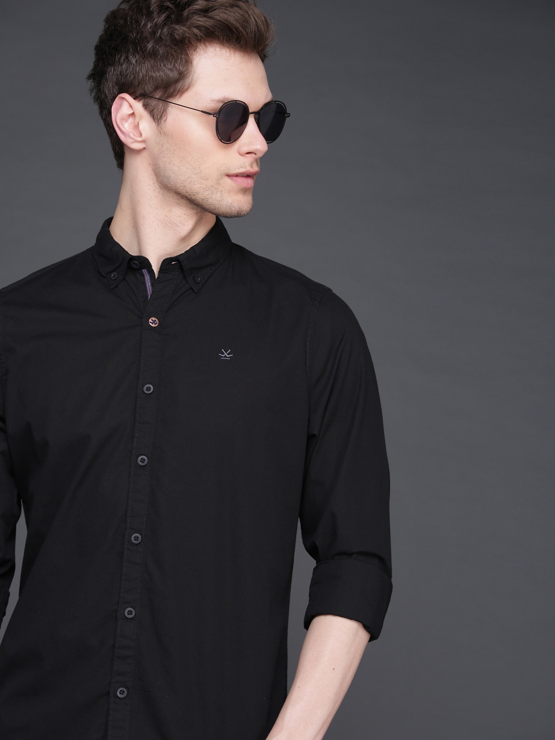 

WROGN Men Black Slim Fit Casual Shirt