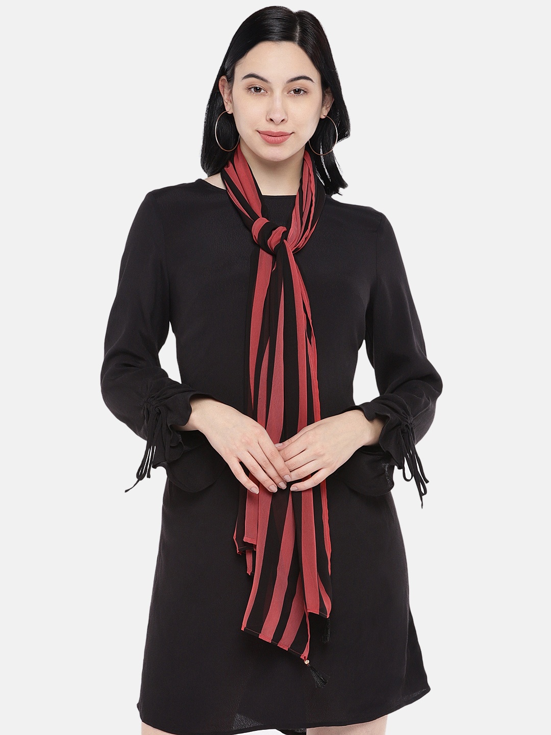 

Shiloh Red and Black Striped Scarf