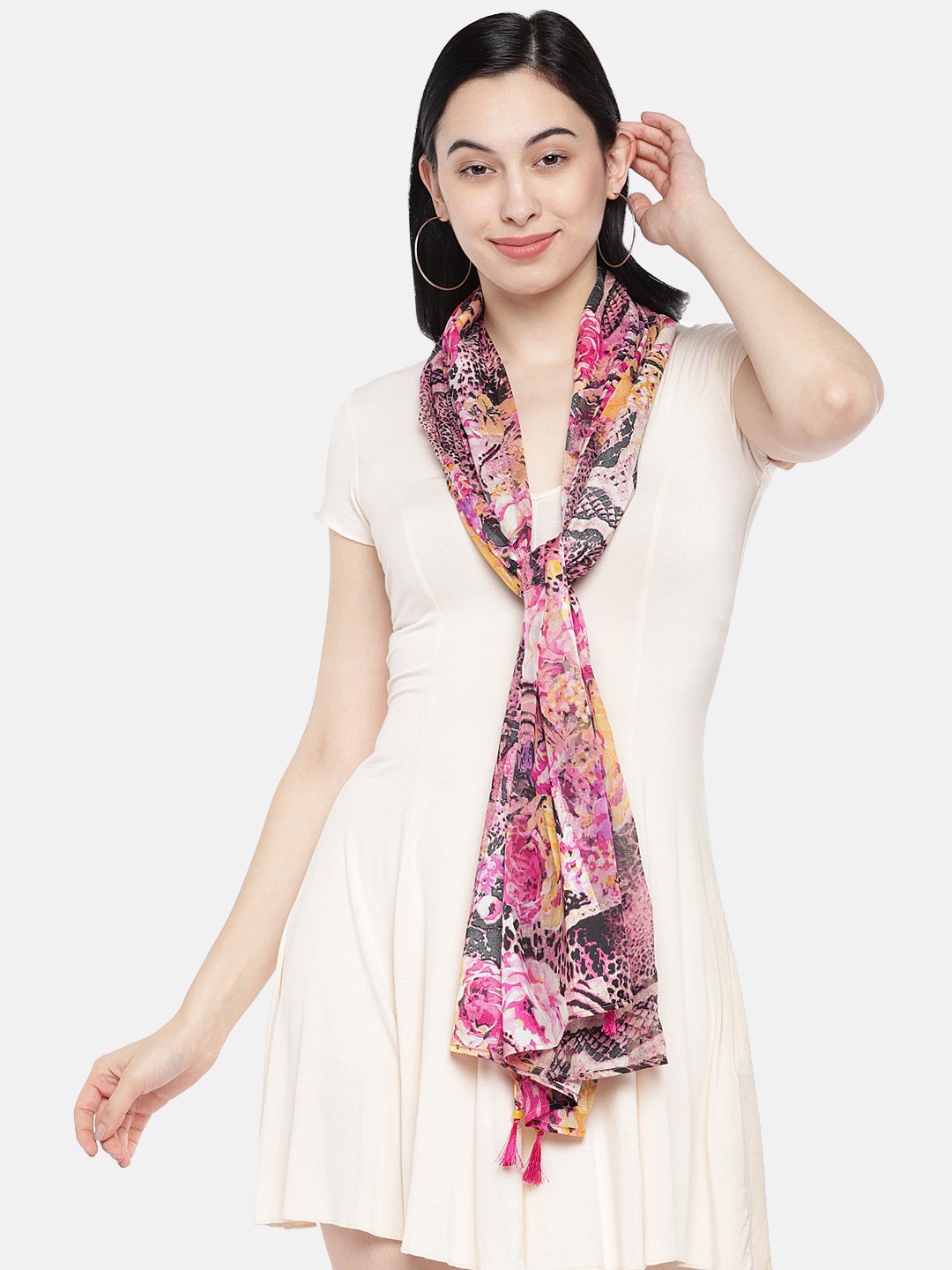 

Shiloh Pink and Black Printed Scarf