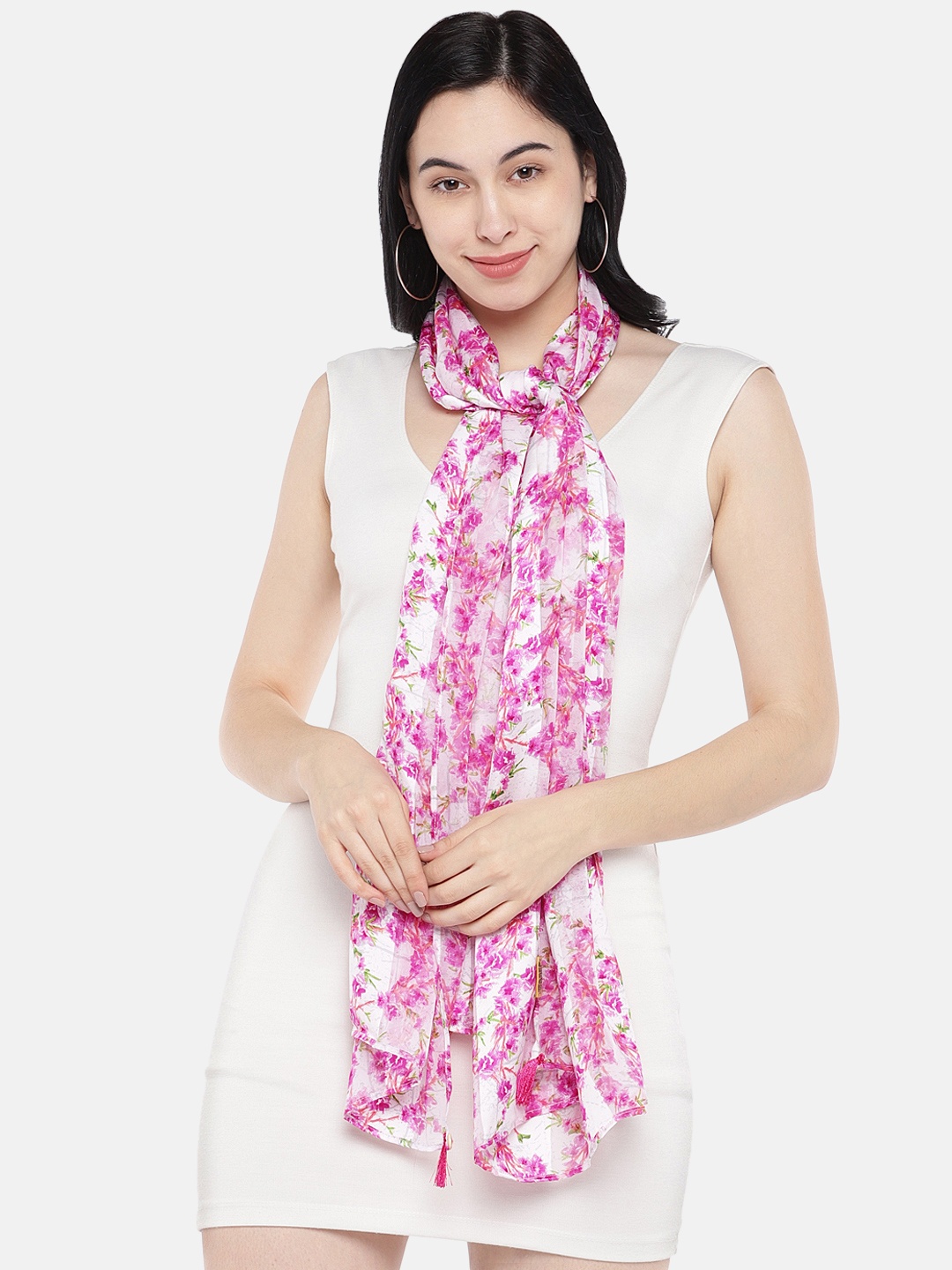 

Shiloh Pink and White Printed Scarf