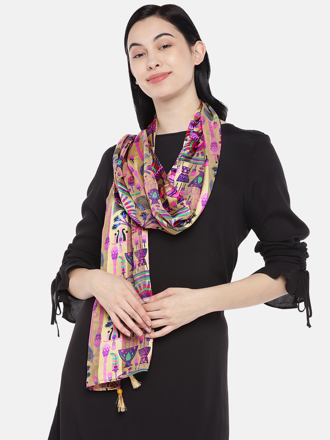 

Shiloh Red and Beige Printed Scarf