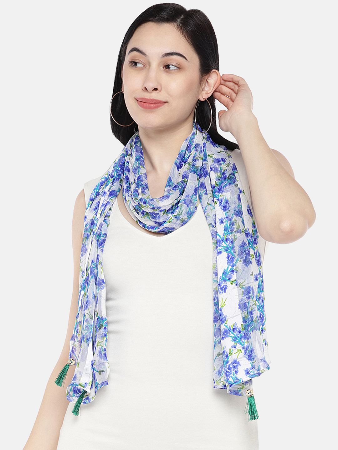

Shiloh Blue and White Printed Scarf