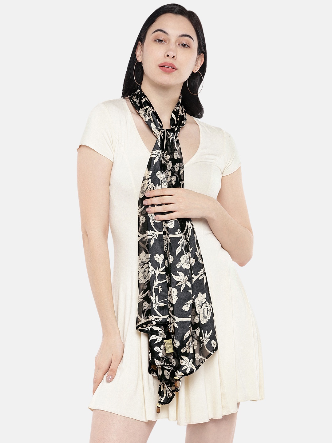 

Shiloh Black and Beige Printed Scarf