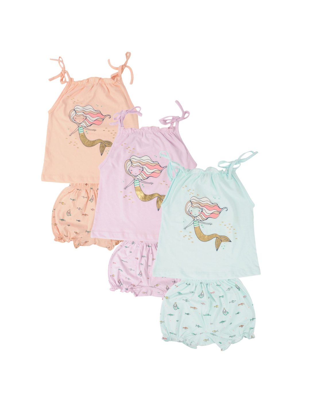 

Simply Girls Pack of 3 Printed Top with Shorts, Purple