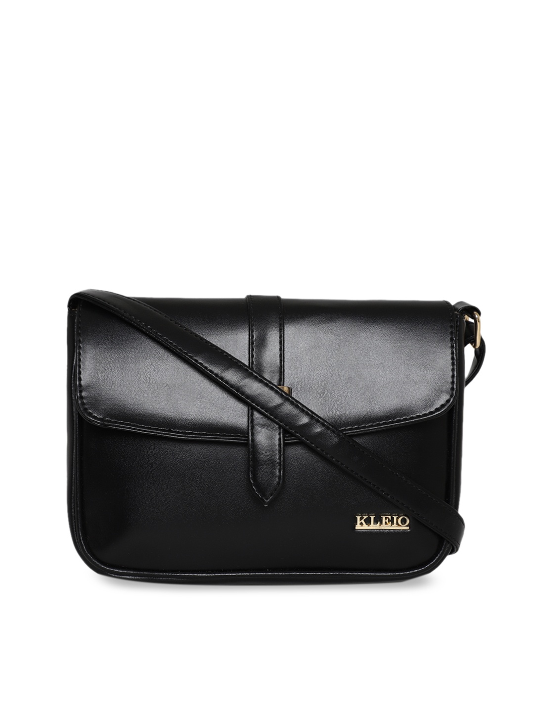 

KLEIO Flap Over Sling Cross Bag, Black