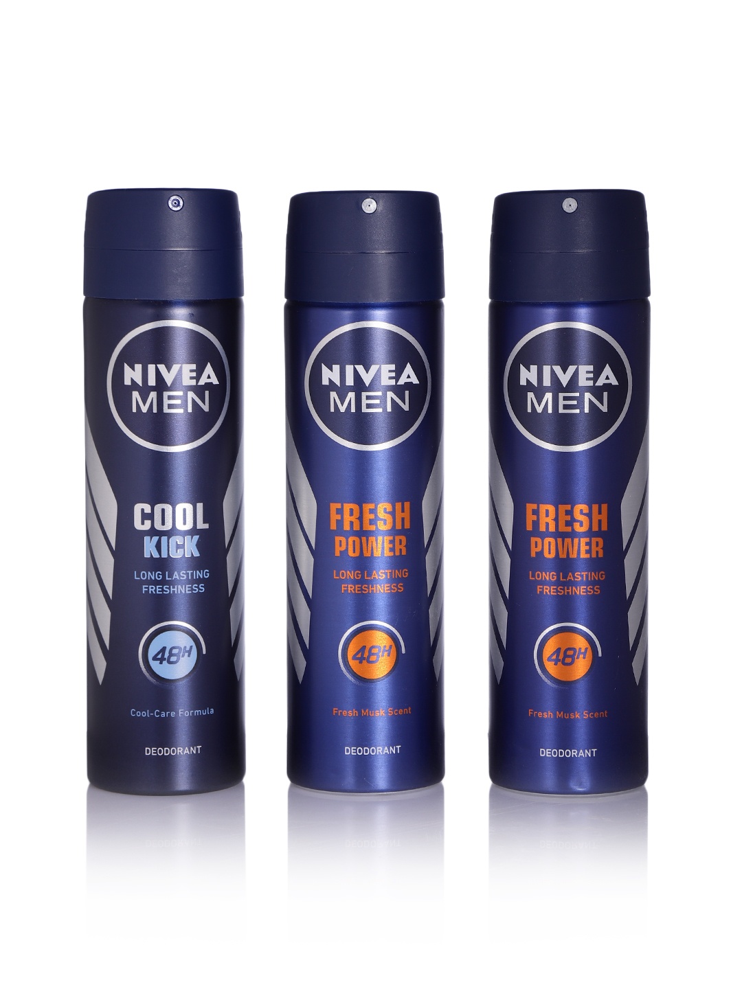 

Nivea Men Set of 2 Fresh Power & 1 Cool Kick Deodorants, Navy blue