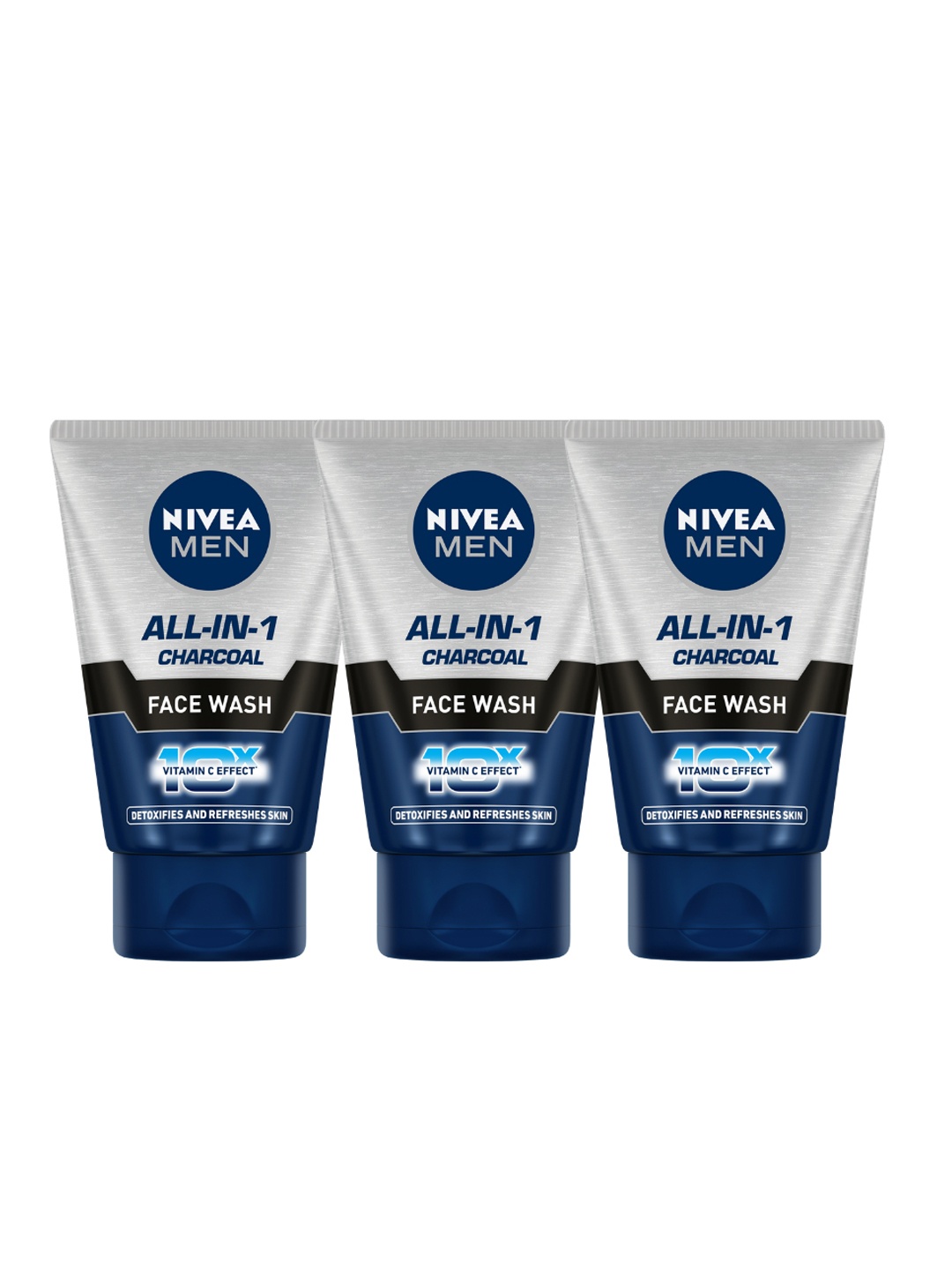 

Nivea Men Pack of 3 All in 1 Charcoal Face Wash, Multi