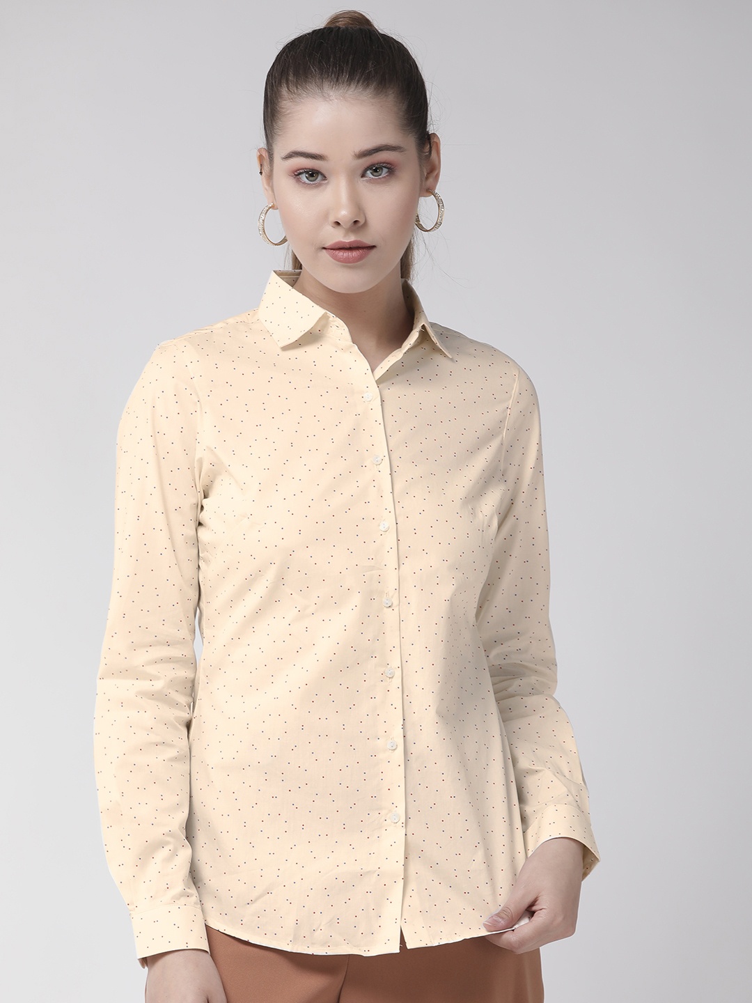 

Park Avenue Women Cream-Coloured Printed Shirt