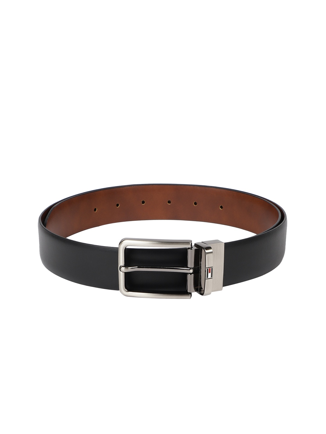 

Tommy Hilfiger Men Black & Brown Solid Reversible Belt