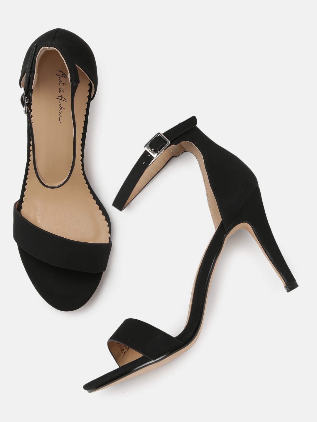 

Mast & Harbour Women Black Solid Sandals