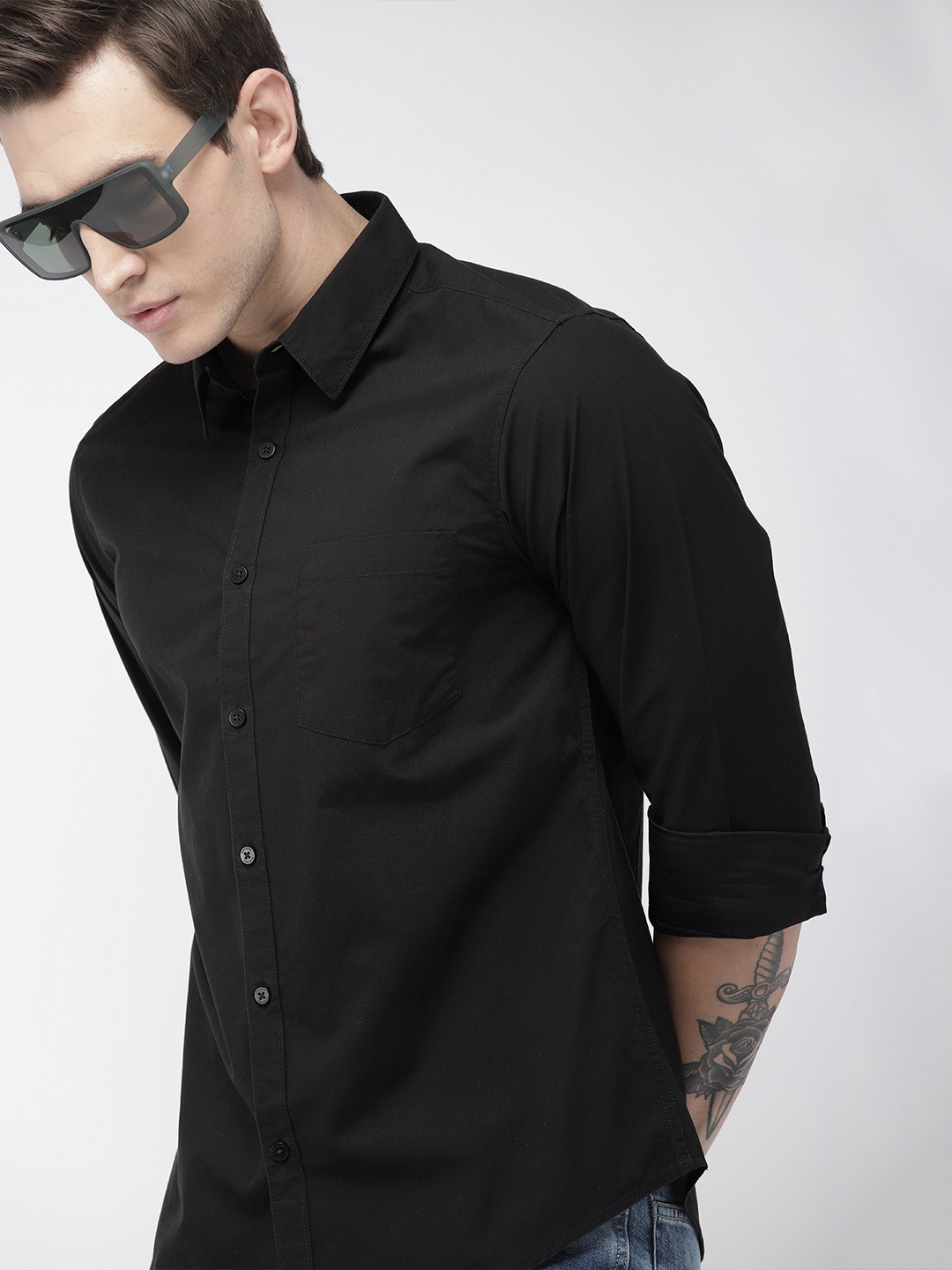 

Harvard Men Black Regular Fit Solid Casual Shirt