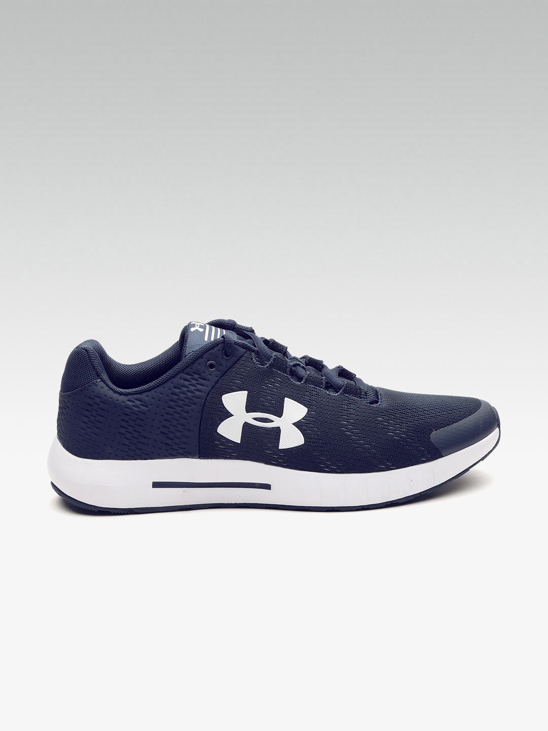 

UNDER ARMOUR Men Navy Micro G Pursuit BP Running Shoes, Navy blue