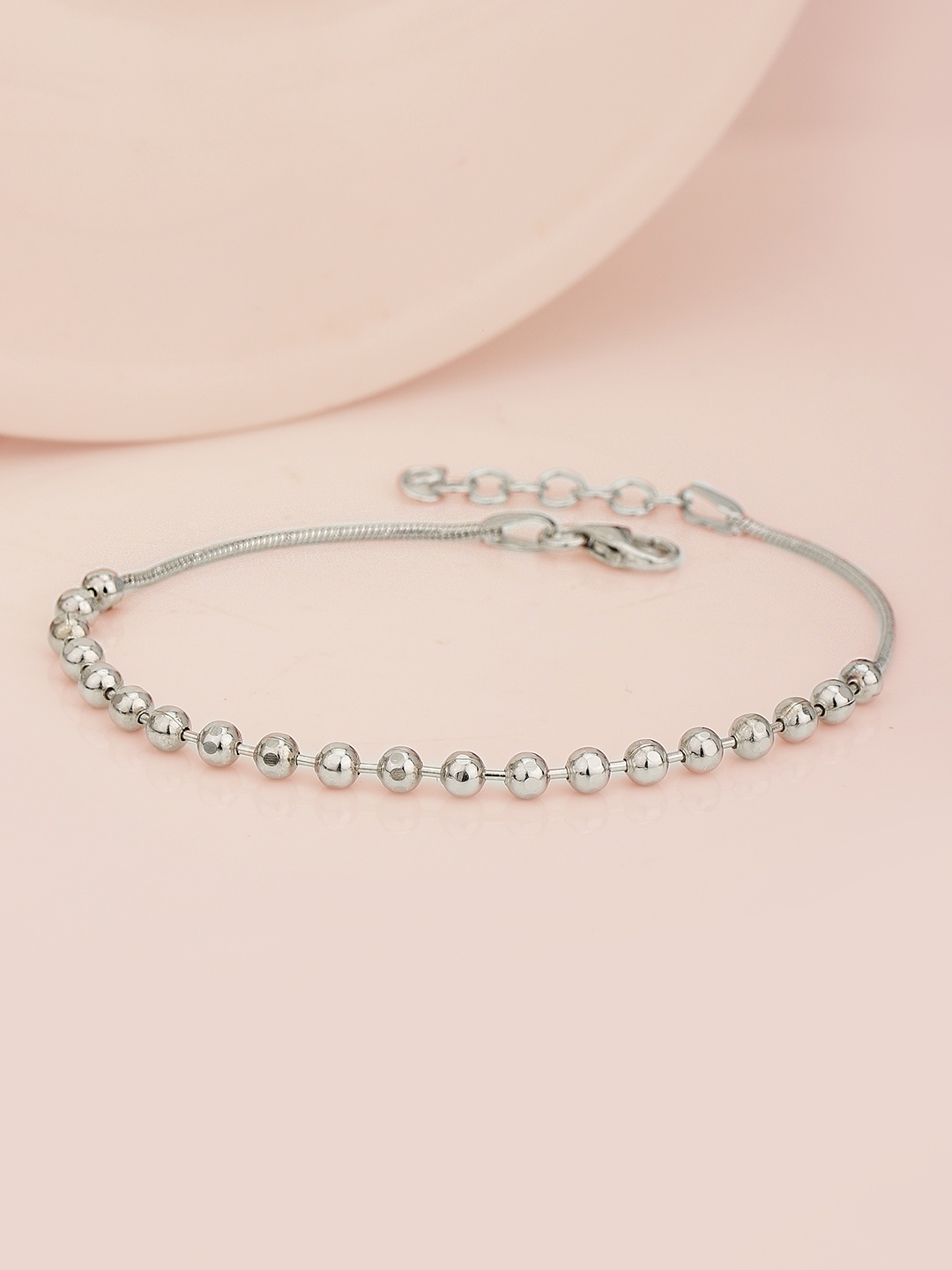 

Carlton London Silver-Toned Rhodium-Plated Wraparound Bracelet