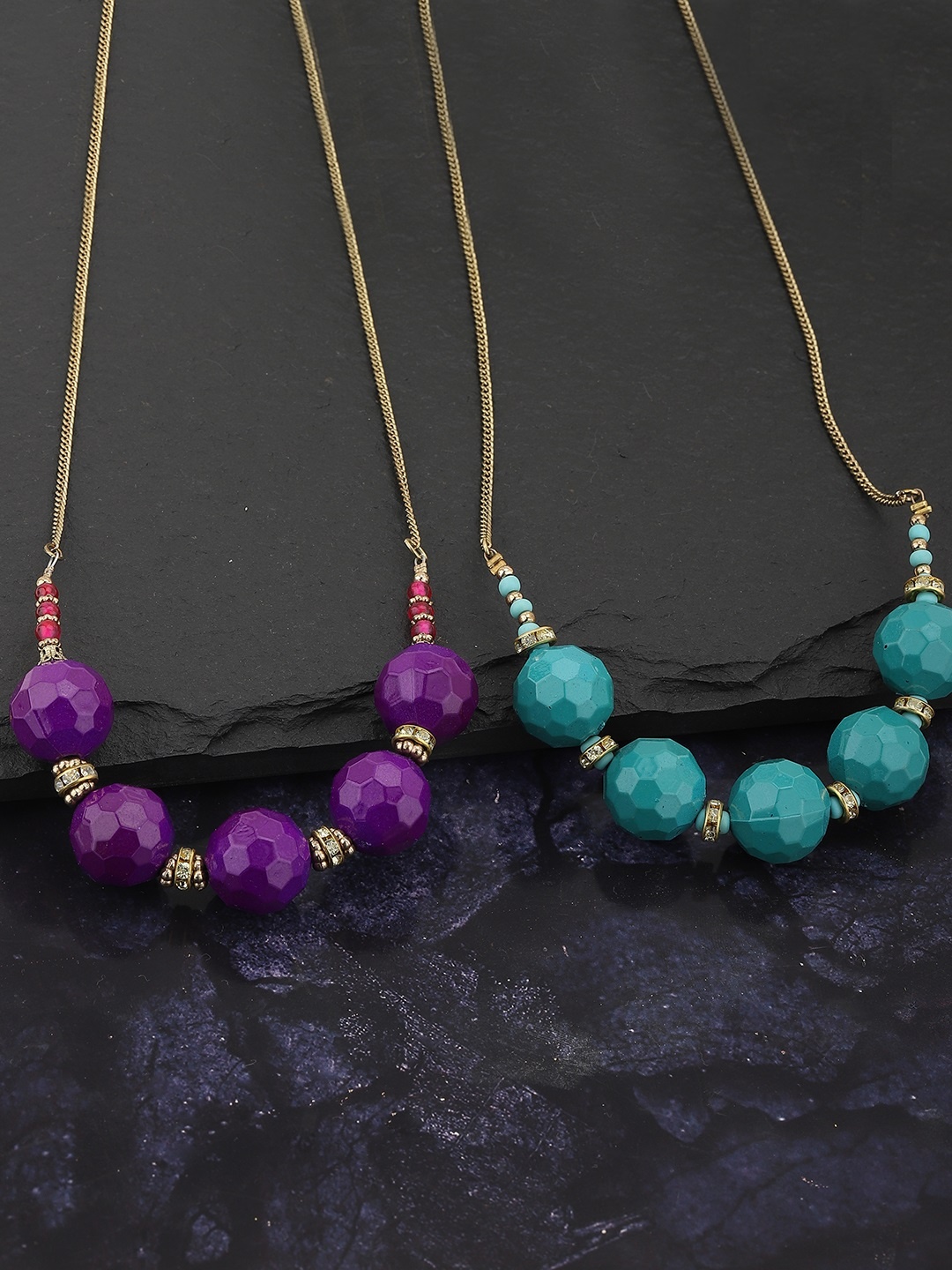 

Carlton London Set of 2 Antique Gold-Plated Beaded Necklaces
