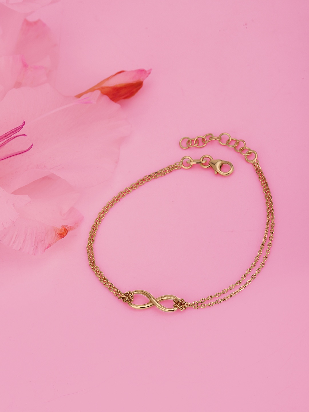 

Carlton London Gold-Plated Infinity-Shaped Multistrand Bracelet