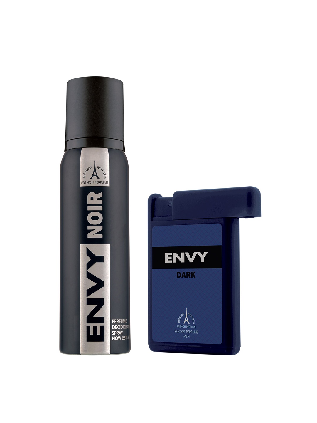 

Envy Men Noir Deodorant 97g (120ml) & Dark Pocket Perfume 18ml Combo, Black