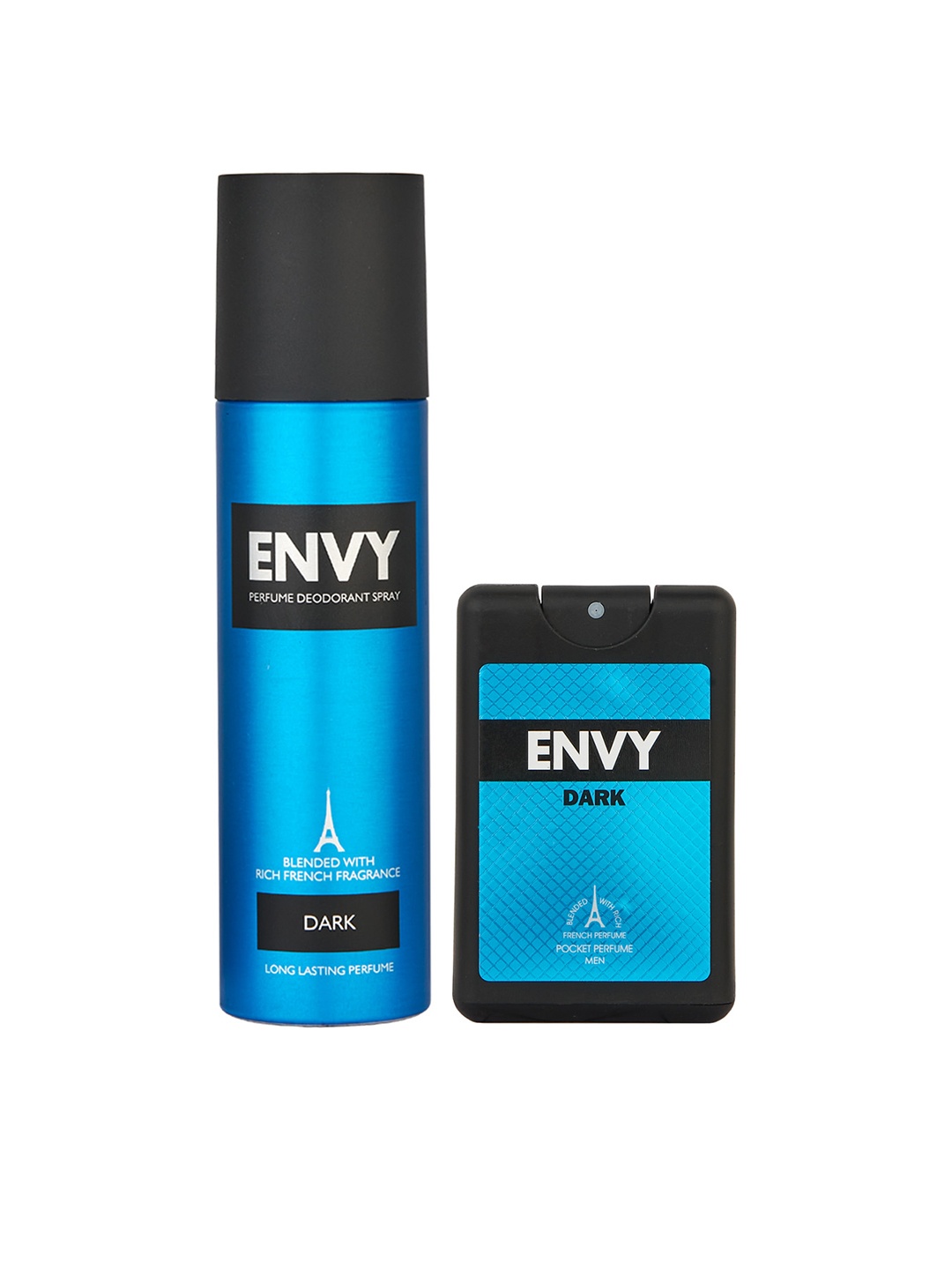 

Envy Men Dark Deodorant 115g (140ml) & Pocket Perfume 18ml Combo, Blue