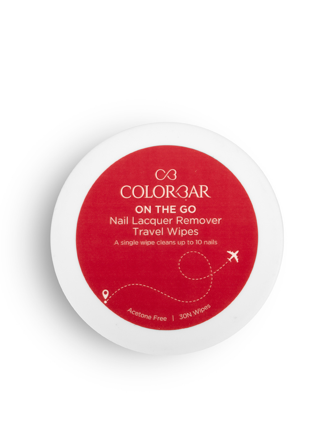 

Colorbar Women On The Go Nail Lacquer Remover Travel Wipes - Sunshine Rose 30 Wipes, Red