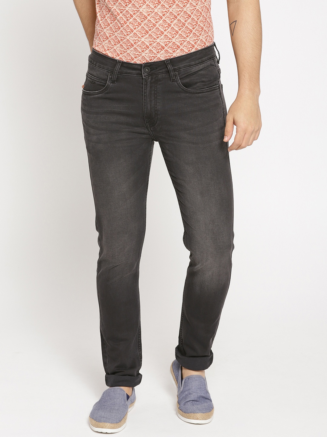 

Blackberrys Men Charcoal Grey Skinny Fit Low-Rise Clean Look Stretchable Jeans