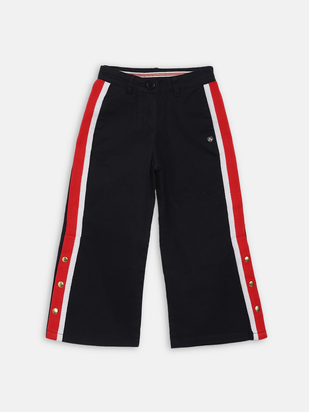 

Blue Giraffe Girls Navy Blue Regular Fit Solid Parallel Trousers