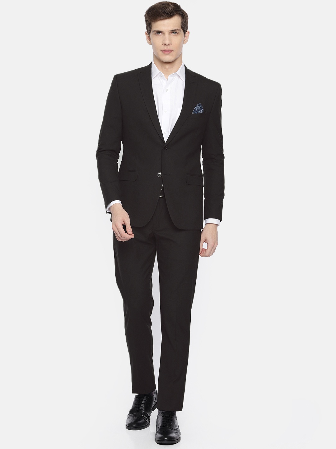 

SUITLTD Men Black Solid Slim Fit Single-Breasted Formal Suit