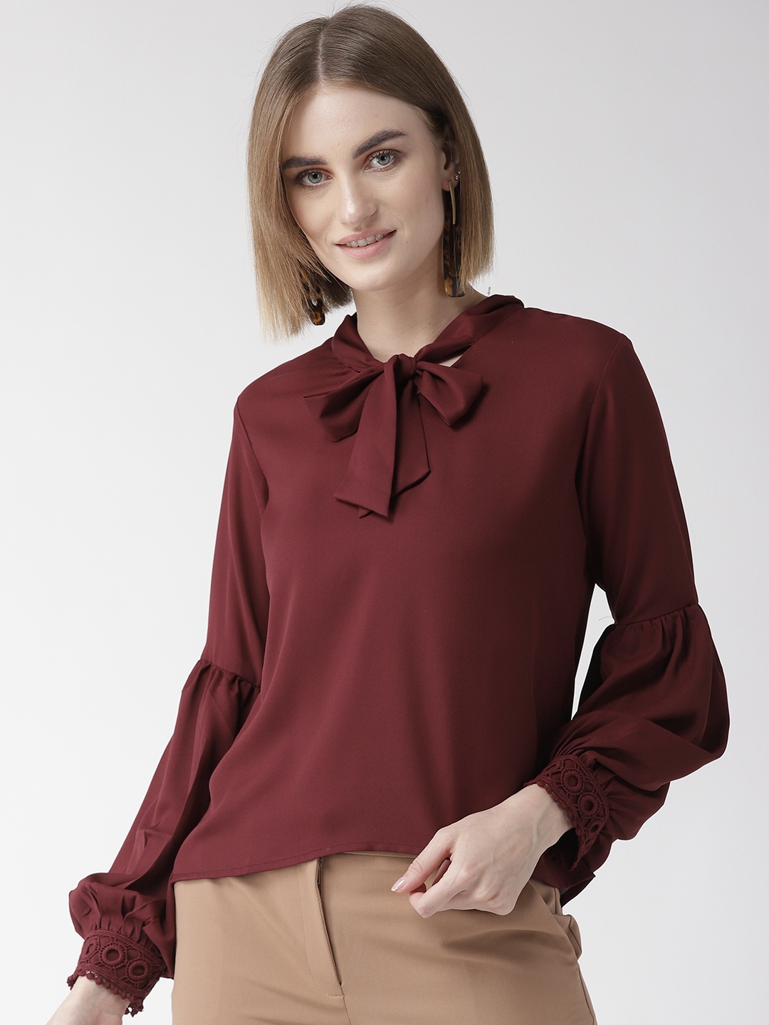 

Style Quotient Women Maroon Solid Regular Top