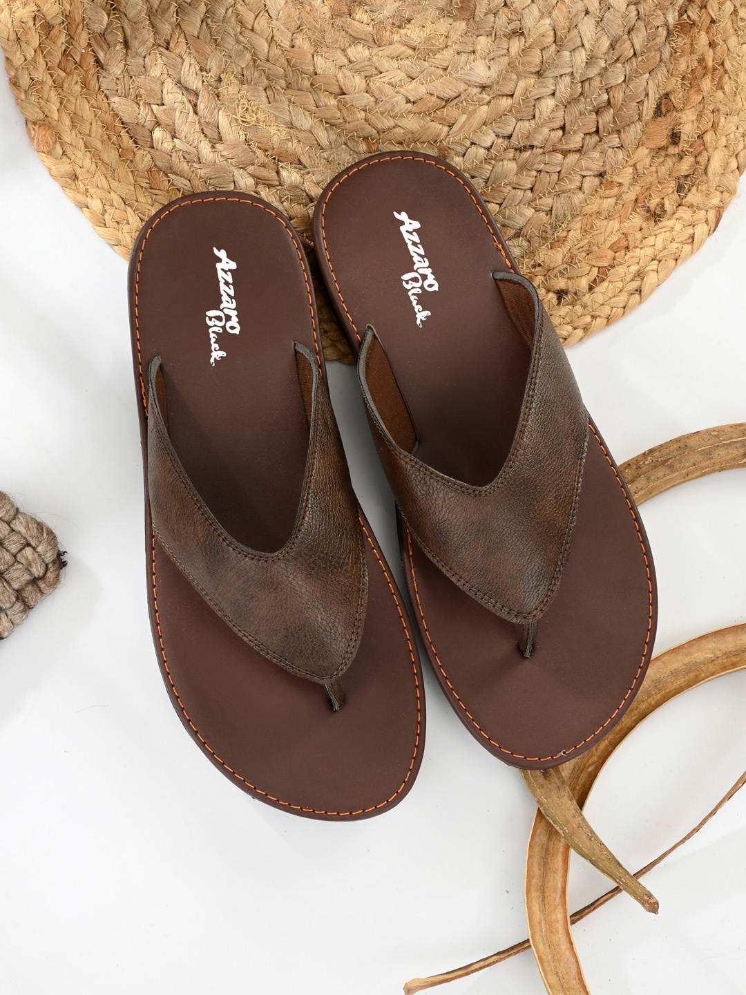 

Azzaro Black Men Brown Sandals