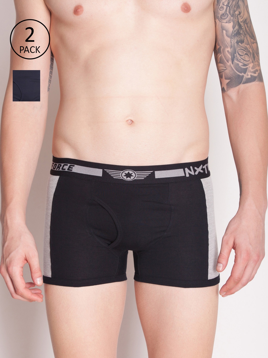 

Force NXT Men Pack of 2 Solid Assorted Trunks MNFF-132-PO2, Blue