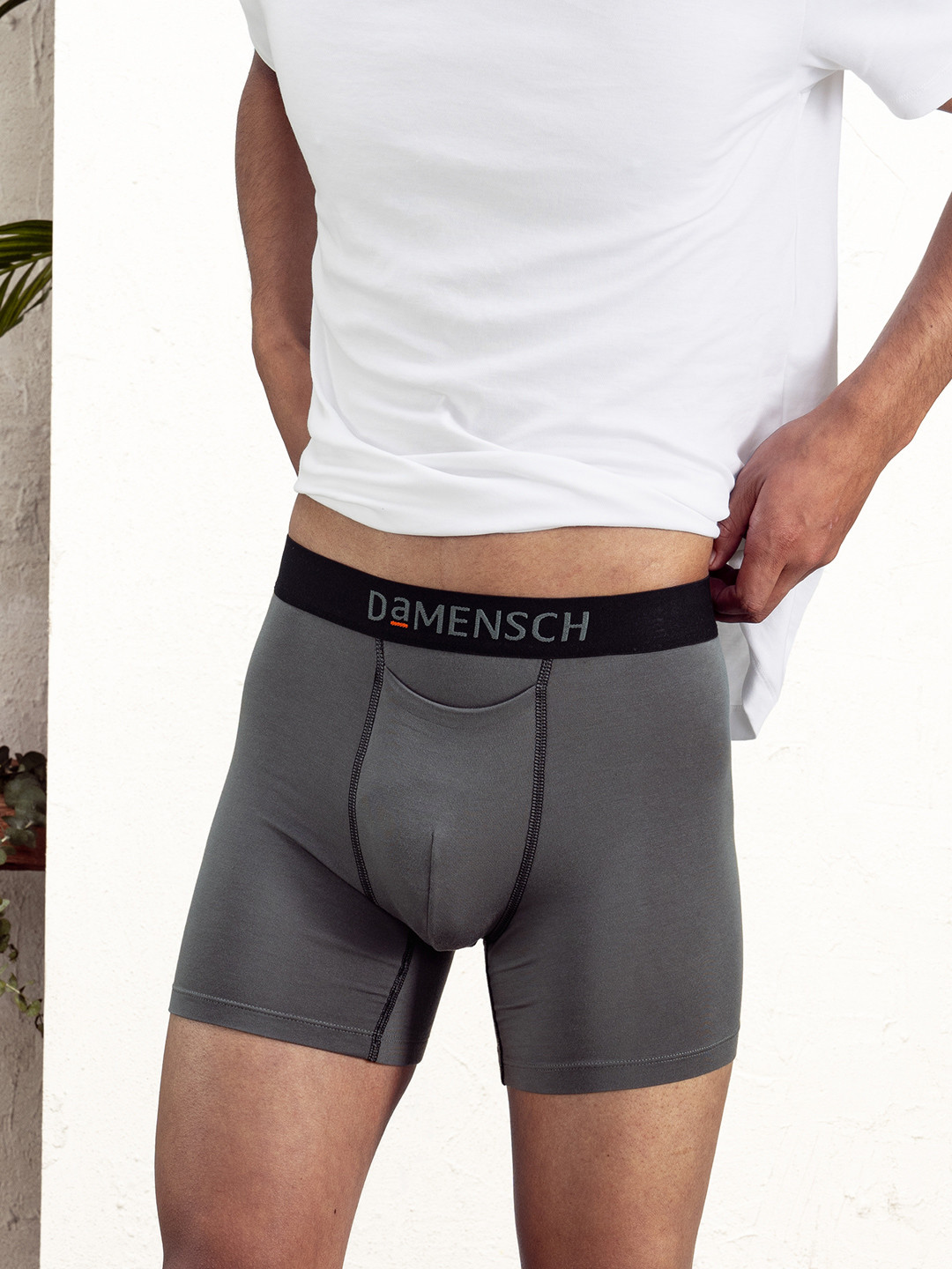 

DaMENSCH DEO-SOFT Solid Premium Egyptian Cotton-Modal Blend Trunk, Grey