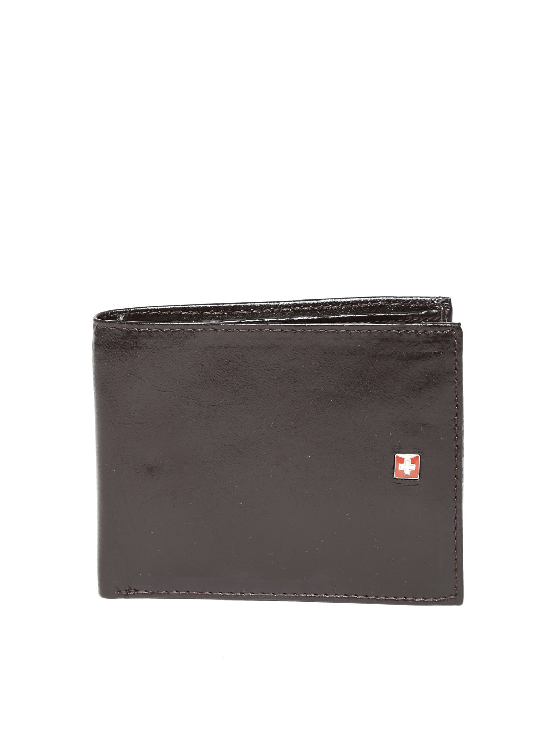 

SWISS MILITARY Men Brown Glossy Genuine Leather Wallet