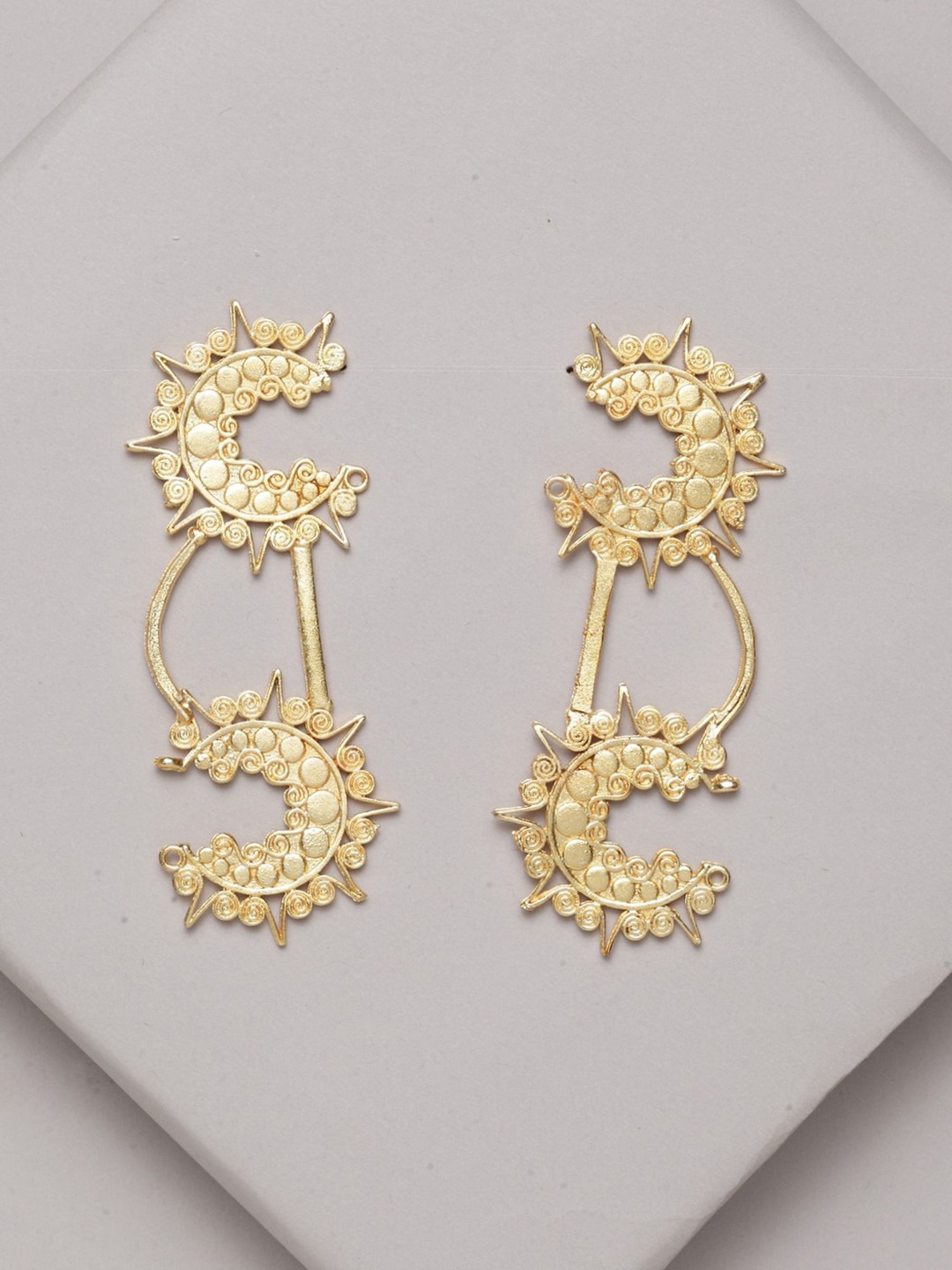 

PANASH Gold-Plated Contemporary Drop Earrings