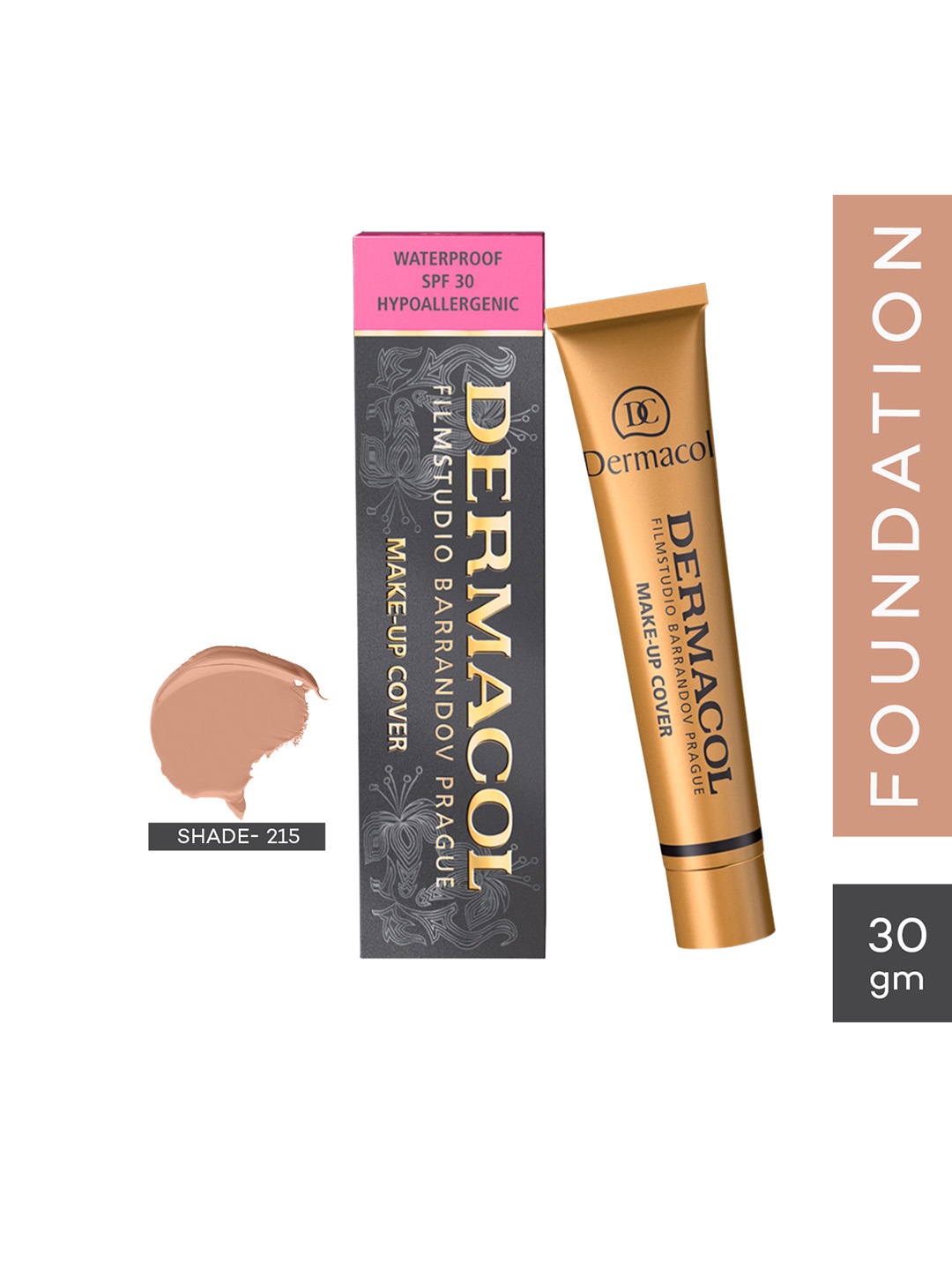 

Dermacol Women Make-up Cover Shade-215 Water Resistant Cream Foundation 30 g, White