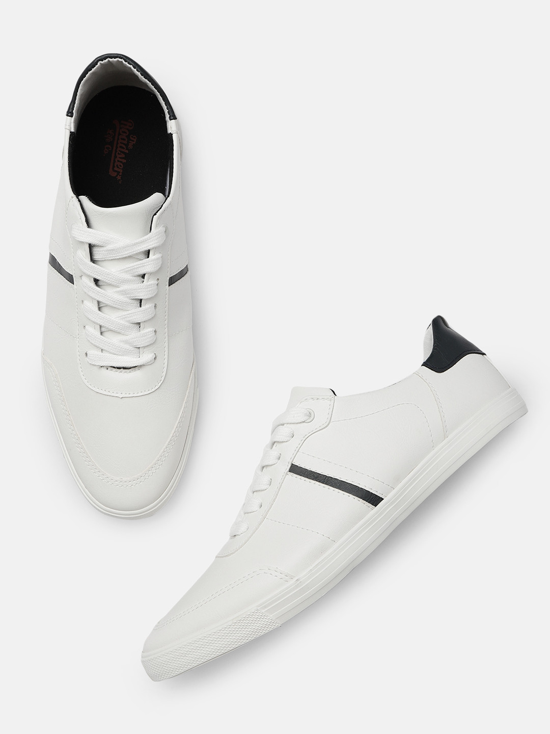 

The Roadster Lifestyle Co Men White Solid Sneakers