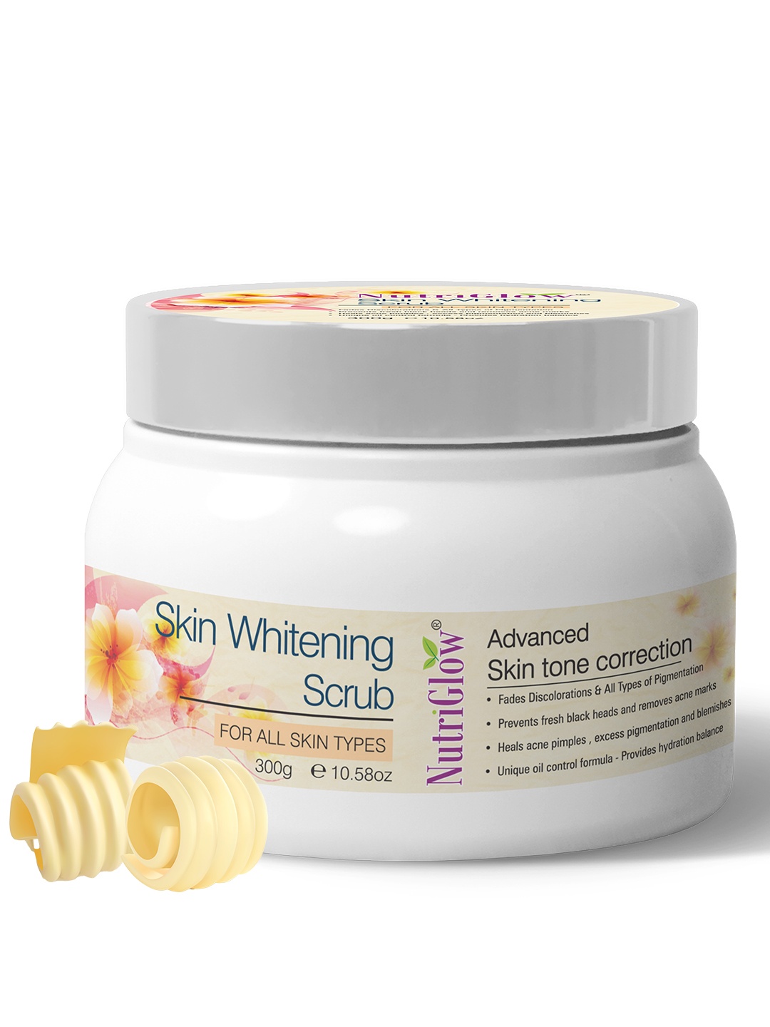 

NutriGlow Skin Whitening Scrub 300gm, Na