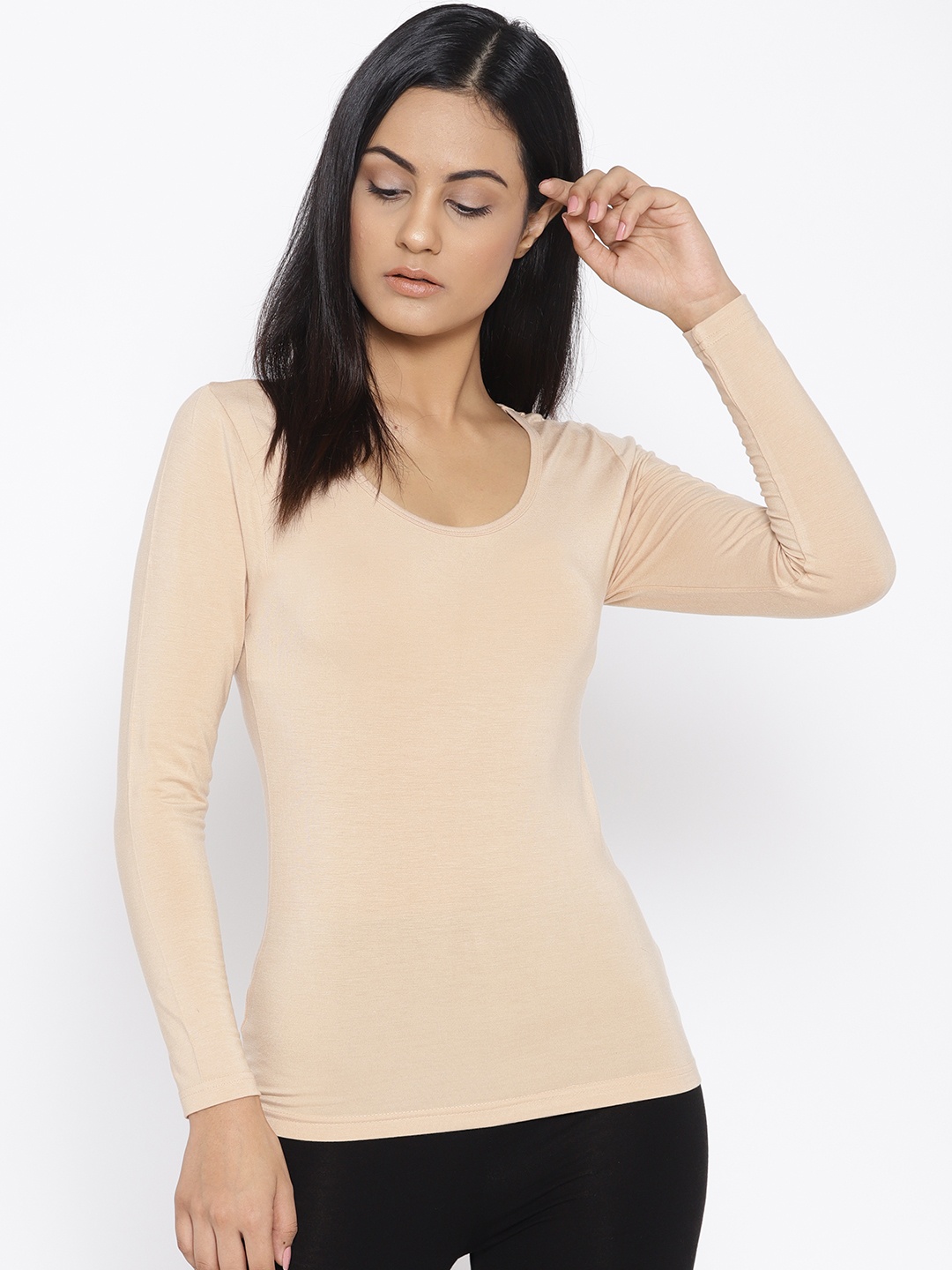 

Kanvin Beige Solid Thermal Top