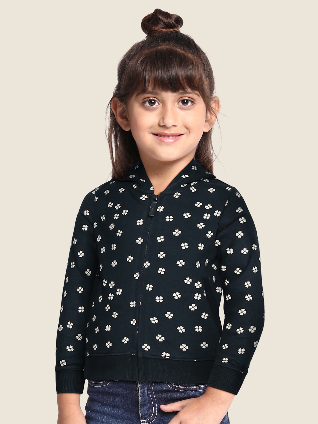 

Pepe Jeans Girls Navy Blue Printed Hooded Pure Cotton Sweatshirt