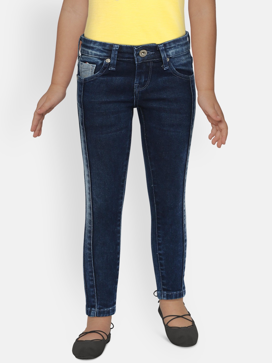 

Pepe Jeans Girls Blue Skinny Fit Mid-Rise Clean Look Stretchable Jeans