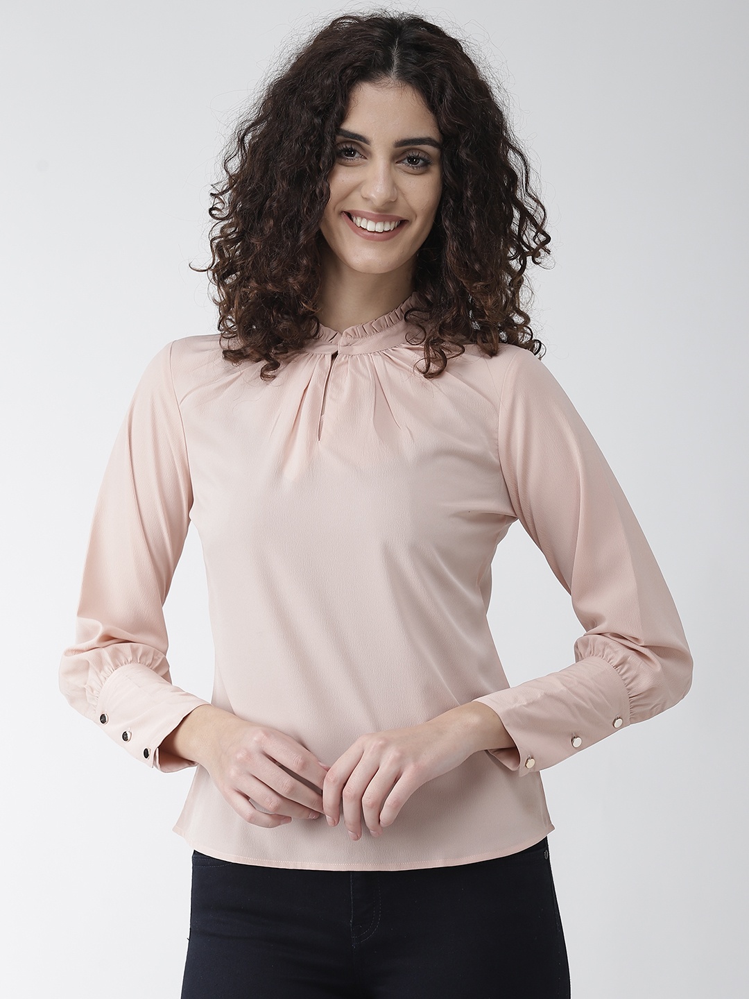 

Style Quotient Women Peach-Coloured Solid Top