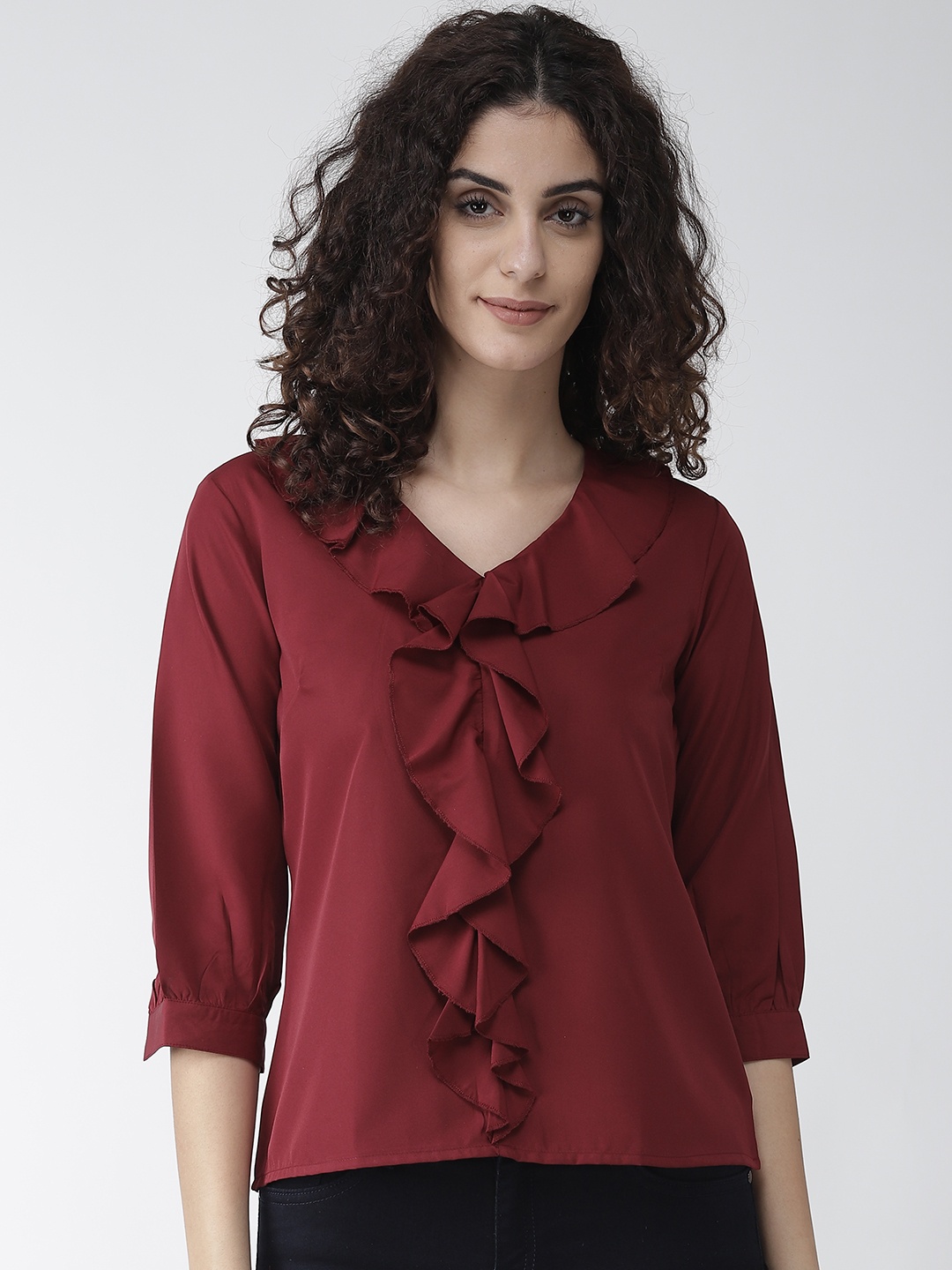 

Style Quotient Women Maroon Solid Top