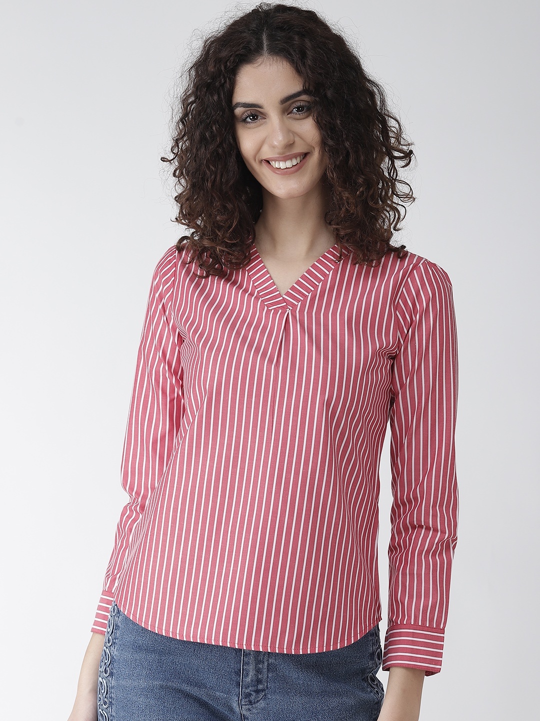 

Style Quotient Women Red & White Striped Top