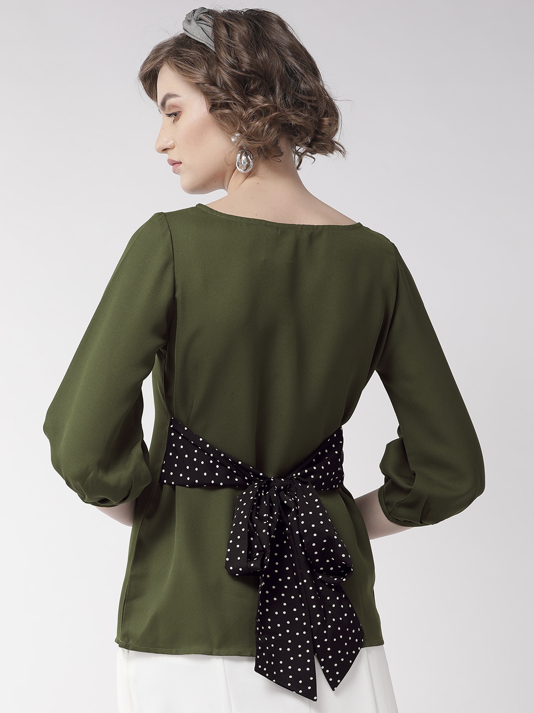 

Style Quotient Women Olive Green Solid Top