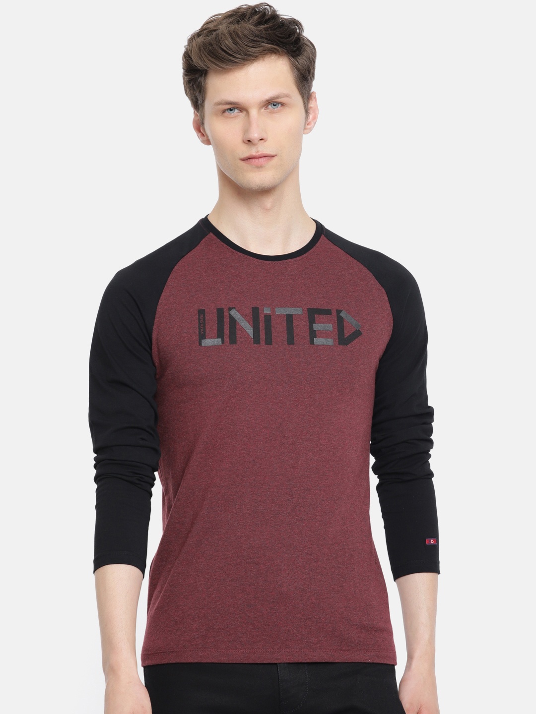 

Being Human Men Maroon Printed Round Neck T-shirt