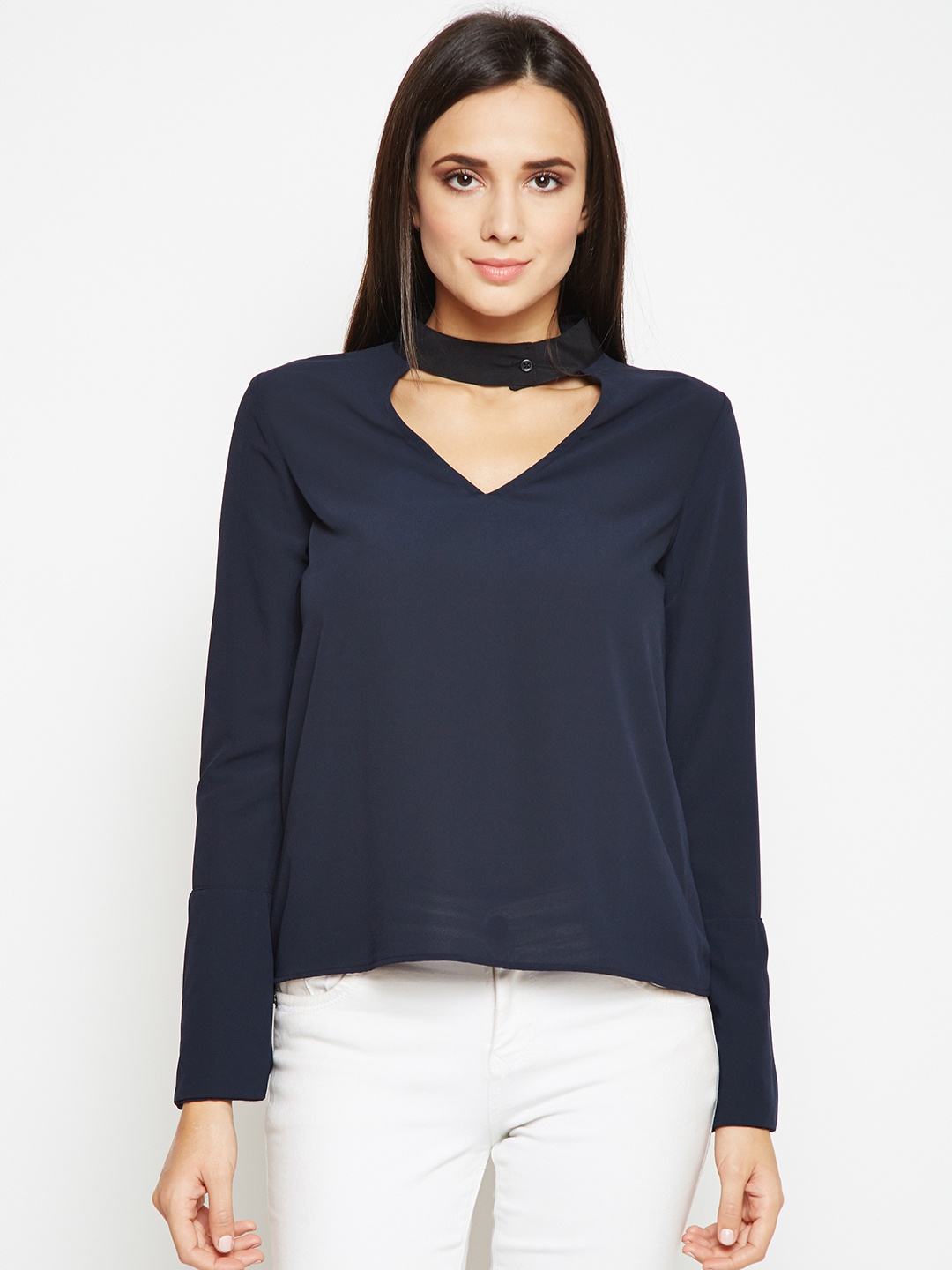 

Oxolloxo Women Navy Blue Solid Top