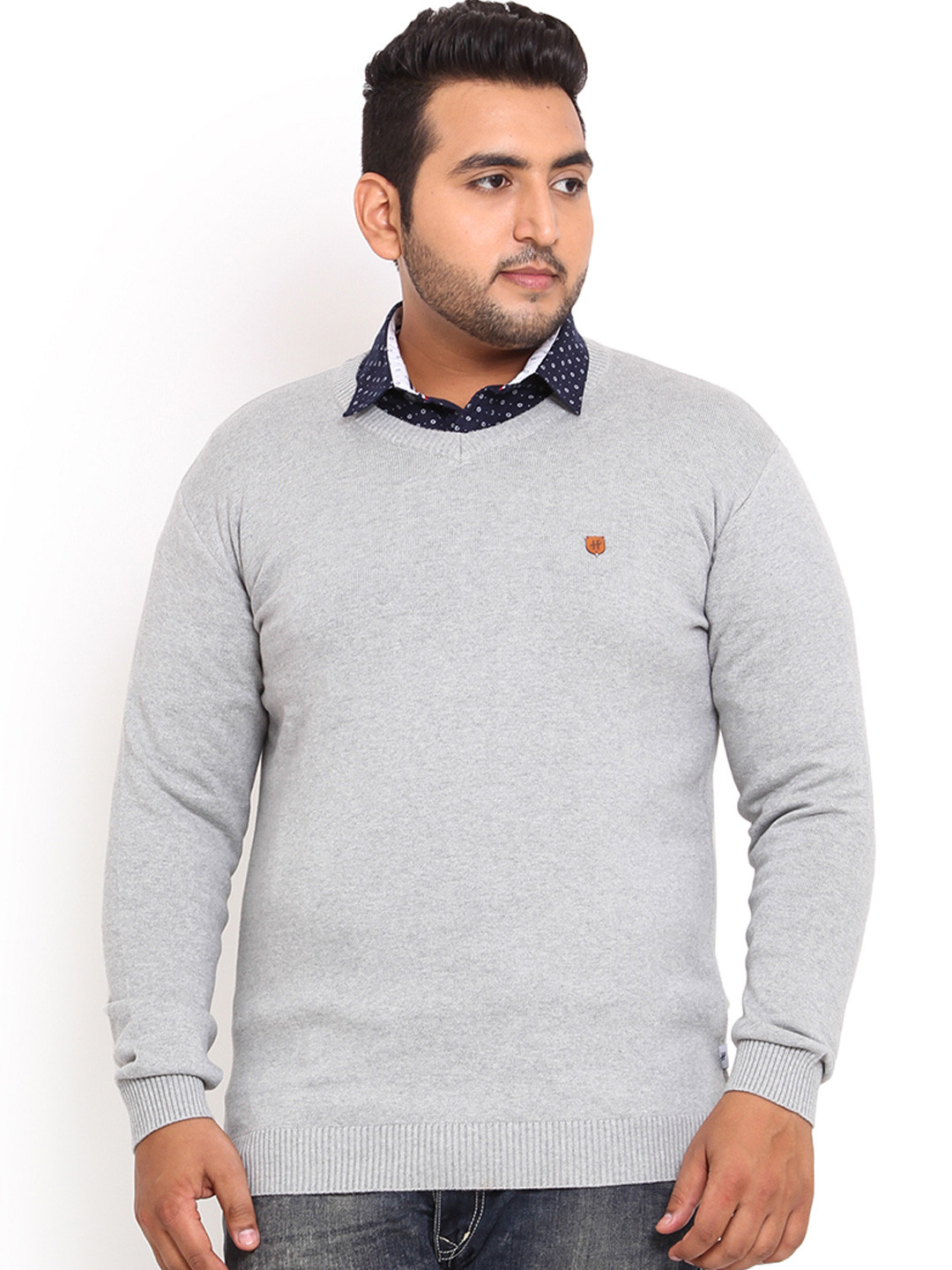 

John Pride Plus Size Grey Sweater